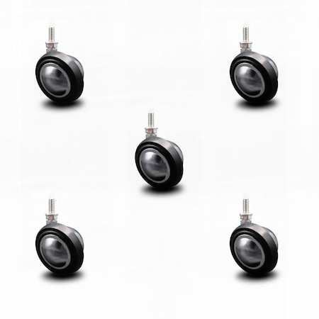 Service Caster 2.25 Inch Bright Chrome Soft Tread Ball Caster -5/16 Inch Threaded Stem, 5PK SCC-TS01S214-DCR-BC-5161812-5
